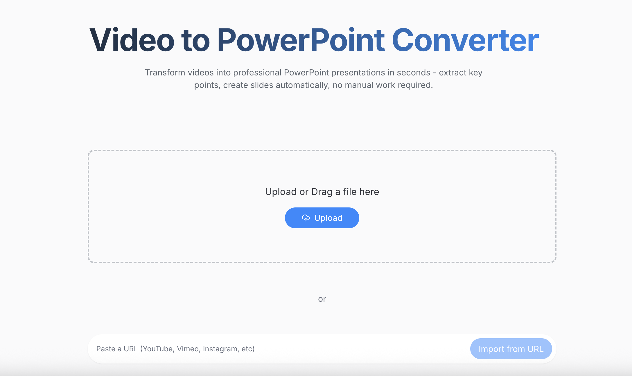 Comparison of different video to PowerPoint AI converters showing interface features and generated slide quality