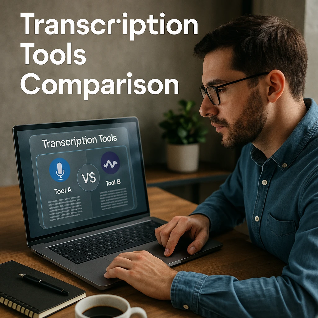 さまざまなオーディオトランスクリプションソフトウェアインターフェイスを示すプロフェッショナルワークスペース