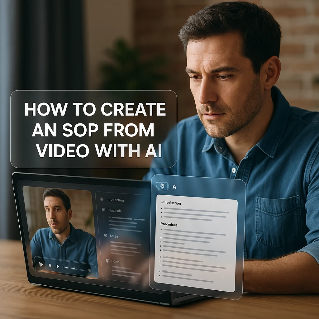 클릭 가능한 타임스탬프와 스크린샷이 있는 전문 SOP 문서