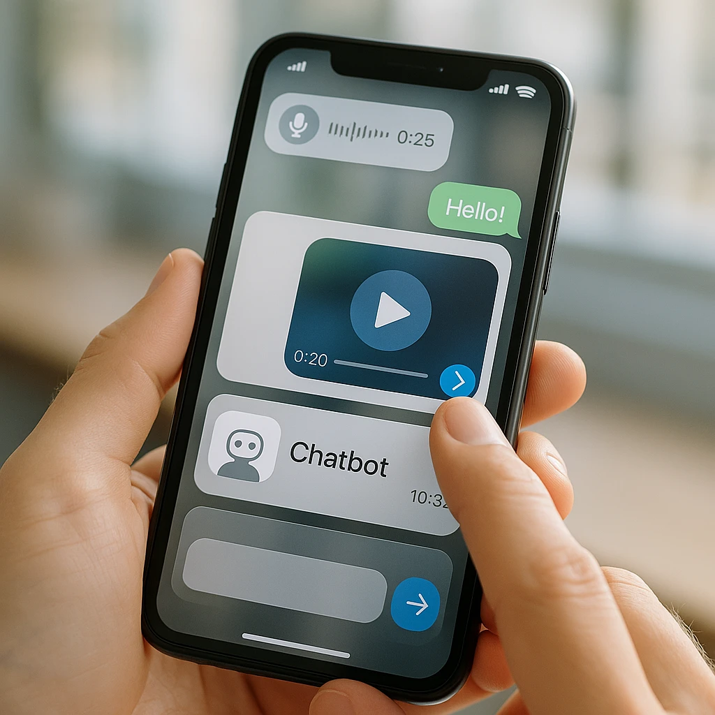 Chuyển tiếp một video Telegram tới một bot tải xuống trên điện thoại