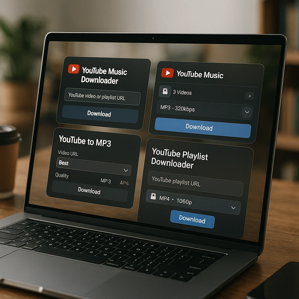 YouTube video player interface showing music video with download button converting to MP3 audio file format